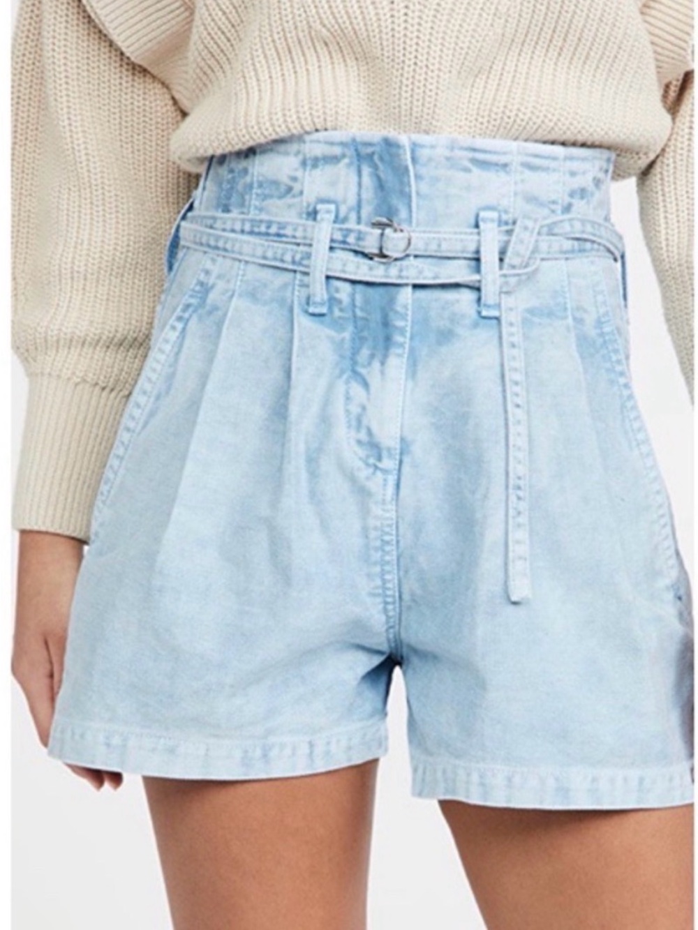 IRO Light Wash Denim Shorts